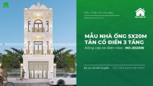 Mẫu nhà ống tân cổ điển 3 tầng 5x20m