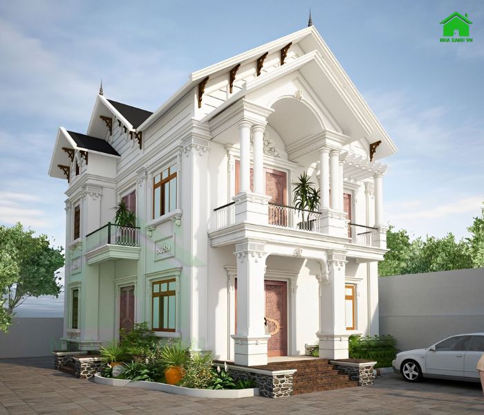 Mẫu thiết kế nhà mái Thái 2 tầng phong cách cổ điển sang trọng và bắt mắt