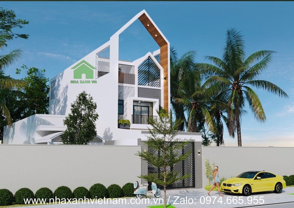 Hình ảnh thiết kế 3D nhà 3 tầng