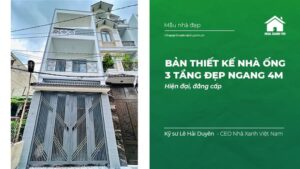 Bản thiết kế nhà ống 3 tầng đẹp ngang 4m hiện đại - NO-202305 9 nha ong 3 tang dep ngang 4m