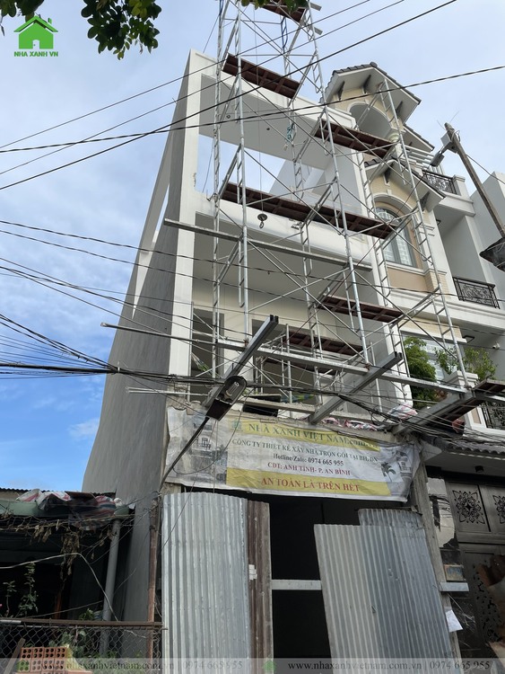 Công trình nhà 2 tầng 1 Tum tại Biên Hòa đang hoàn thiện