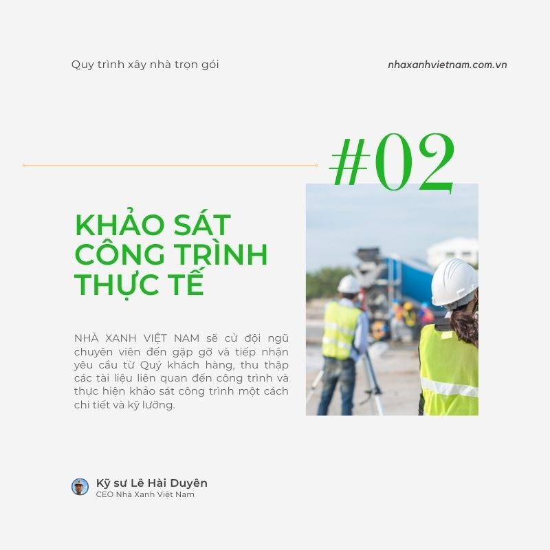 Bước 2: Tiến hành khảo sát công trình trong thực tế