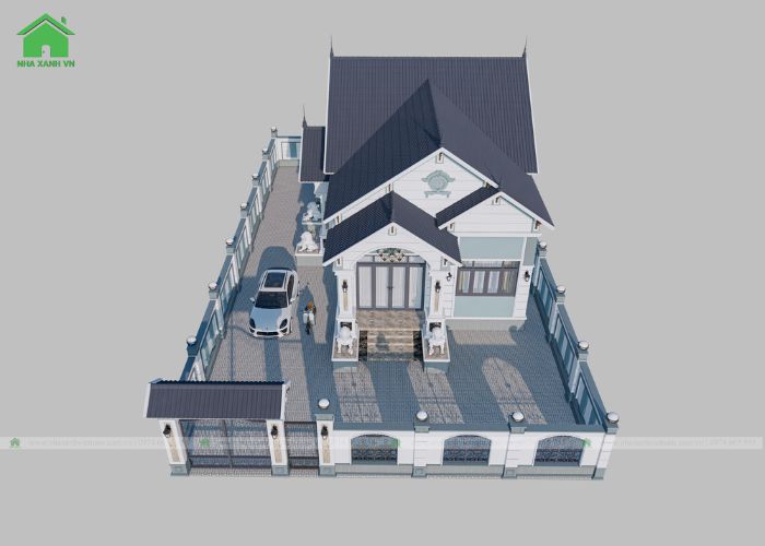 Phần mái là điểm nhấn bề thế và đẳng cấp cho căn nhà