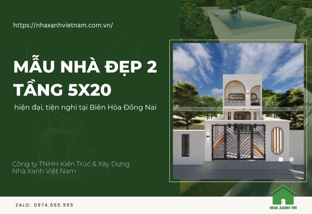 Mẫu nhà Đẹp 2 tầng 5x20 hiện đại