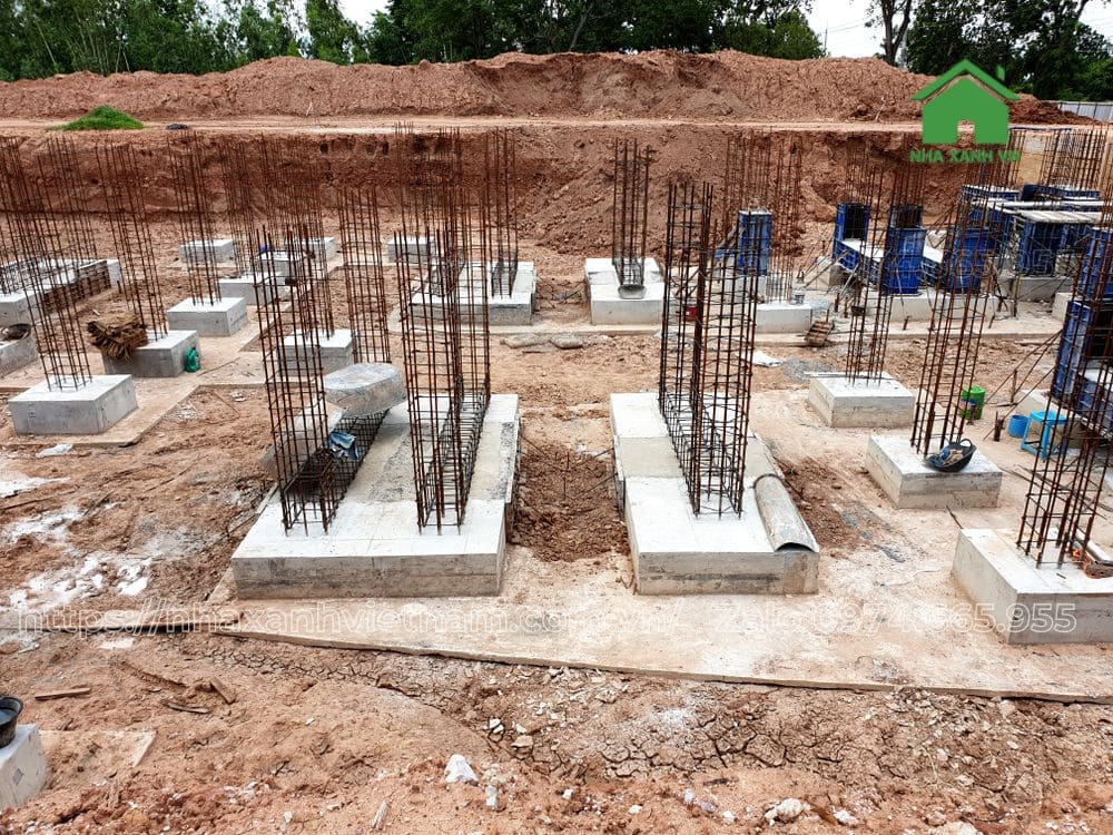 Hình ảnh thực tế móng đơn nhà 2 tầng