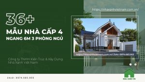 36+ Mẫu nhà cấp 4 ngang 6m 3 phòng ngủ Đẹp nhất