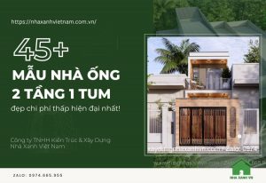 Mẫu nhà ống 2 tầng 1 tum đẹp