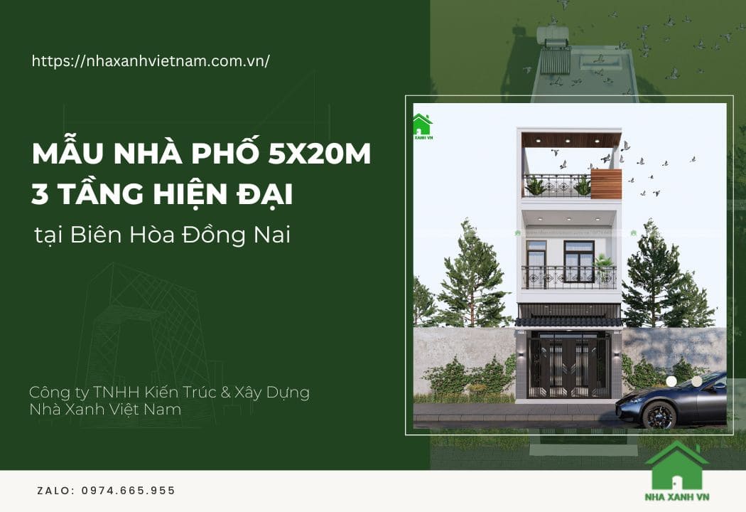 nha-pho-3-tang-5x20-2 Mẫu nhà phố 5x20m 3 tầng hiện đại tại Biên Hòa Đồng Nai