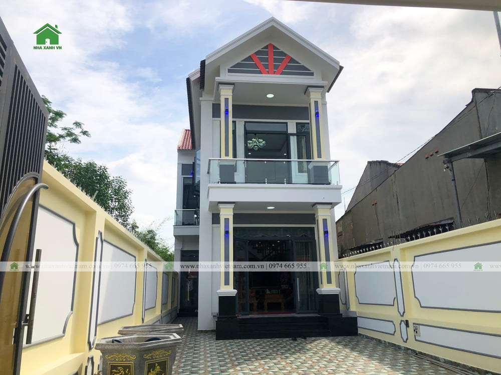 Mẫu nhà mái Thái 2 tầng đẹp tại Đồng Nai được Nhà Xanh Việt Nam hoàn thiện trong vòng 4.5 tháng