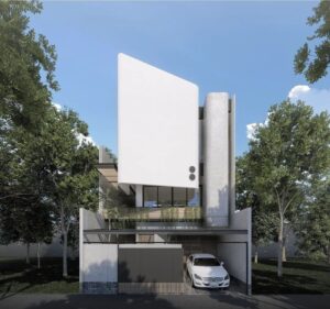 Thiết kế nhà hiện đại mái lệch đẹp mắt