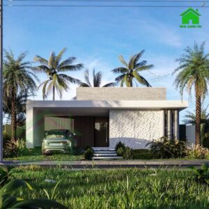 Nhà cấp 4 10x10 có mặt tiền được trang trí ấn tượng tạo điểm nhấn khác biệt