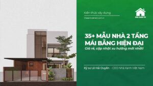 Mẫu nhà 2 tầng Mái Bằng hiện đại