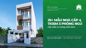 25+ Mẫu nhà cấp 4 7x15m 3 phòng ngủ mới nhất 2023