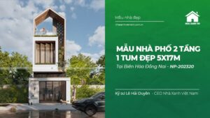 Mẫu nhà phố 2 tầng 1 tum đẹp 5x17m