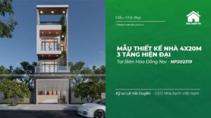 Mẫu thiết kế nhà 4x20m 3 tầng hiện đại tại Biên Hòa