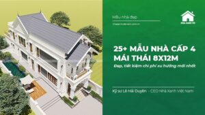 25+ mẫu Nhà cấp 4 mái Thái 8x12m Đẹp, tiết kiệm chi phí