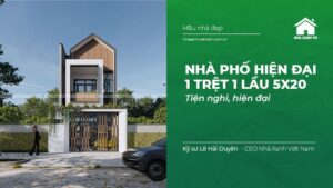 Mẫu nhà phố hiện đại 1 trệt 1 lầu 5x20m