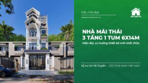 Nhà mái Thái 3 tầng 1 tum 6x14m NP-202322