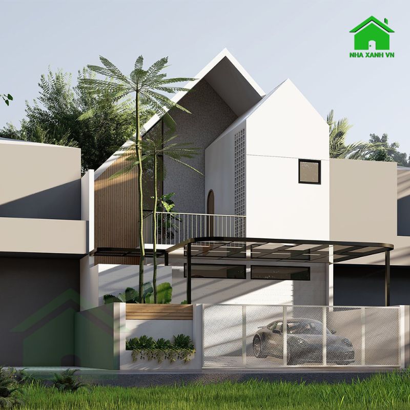 Mẫu nhà mái xéo 5x12m đẹp, sáng tạo và trẻ trung