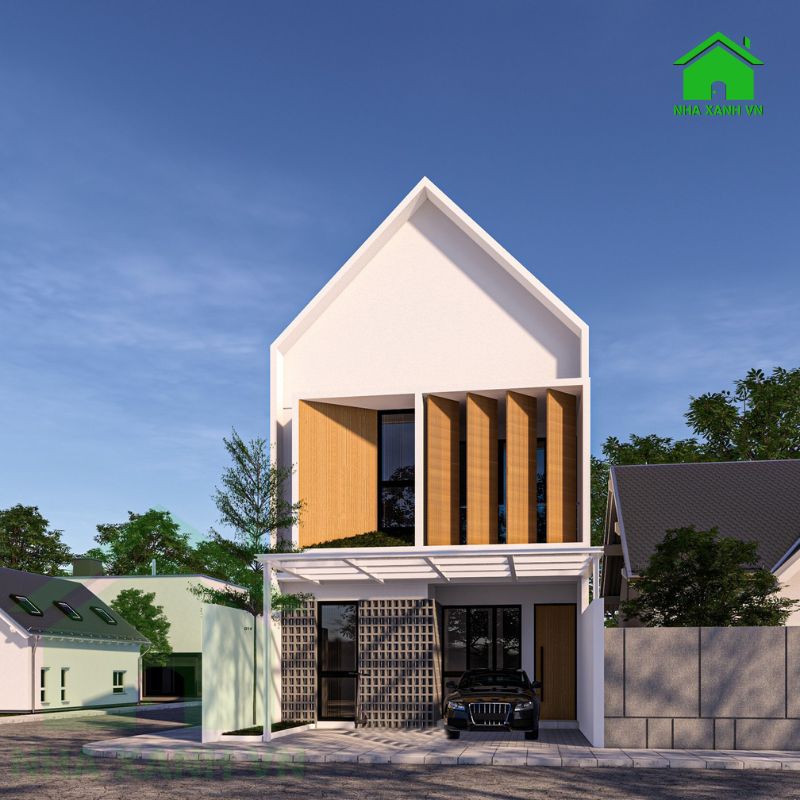 35+ mẫu Thiết kế nhà 5x20 2 tầng đẹp, Tiết Kiệm chi phí 33 Nhà 2 tầng có gác lửng nổi bật với các cửa lùa bằng gỗ đẹp mắt