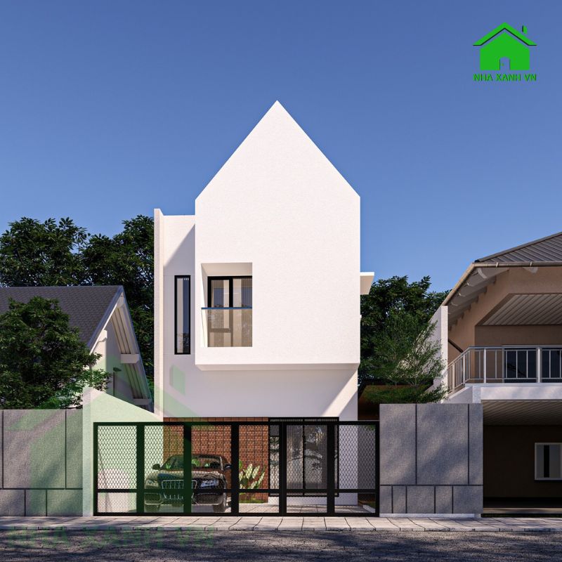 35+ mẫu Thiết kế nhà 5x20 2 tầng đẹp, Tiết Kiệm chi phí 38 Mẫu nhà lệch tầng sử dụng tone trắng với kiểu thiết kế đơn giản nhưng vô cùng bắt mắt
