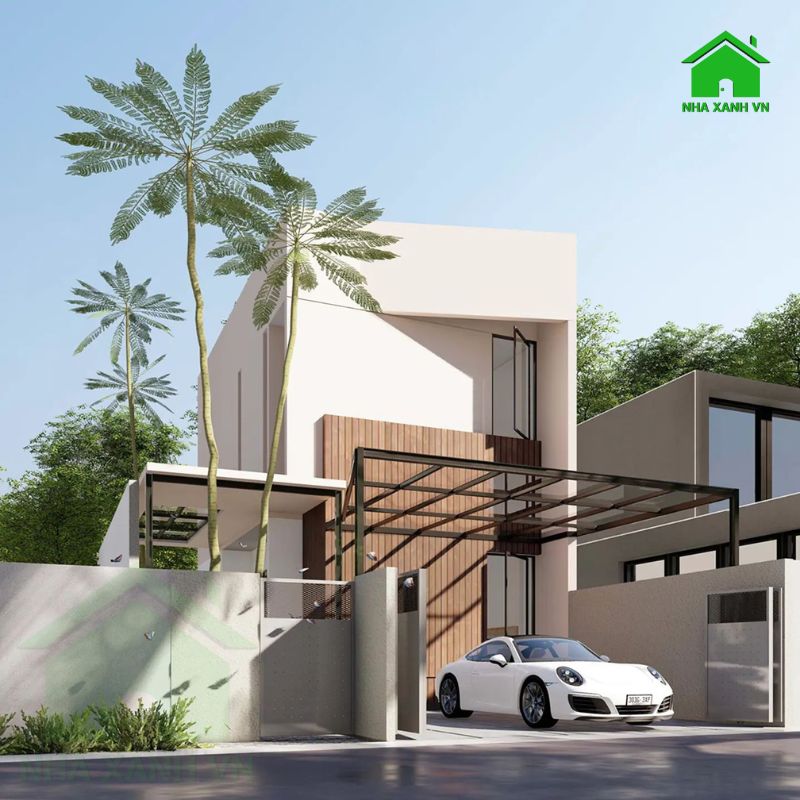 Mẫu nhà ống 2 tầng mái bằng 5x12m hiện đại tại Biên Hòa