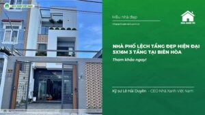 Nhà Phố lệch tầng Đẹp hiện đại 5x16m 3 Tầng