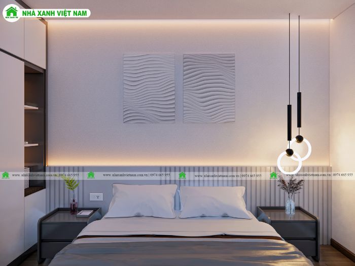Ý tưởng thiết kế phòng ngủ nhà cấp 4 gác lửng 5x20m - view 2