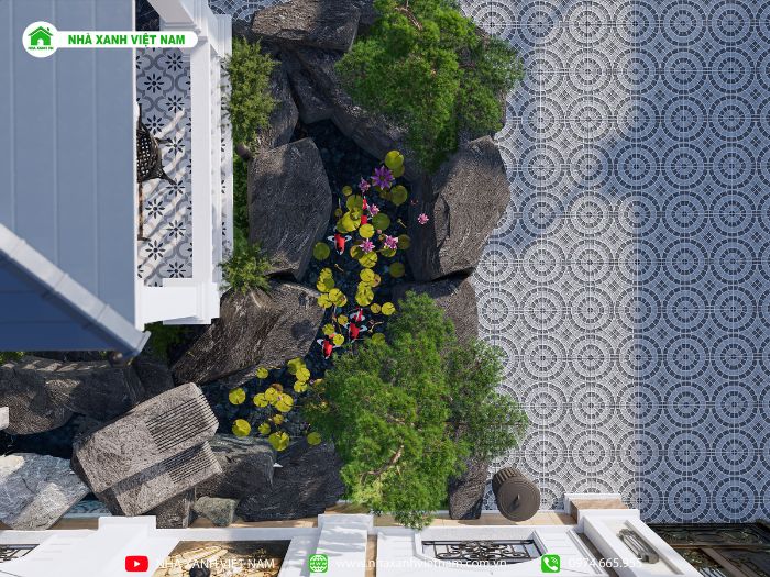 Phối cảnh 3D mẫu biệt thự 2 tầng mái Nhật 7x14m tại Biên Hòa - view 5