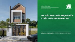 15+ Mẫu Nhà chóp nhọn chữ A 1 trệt 1 lầu đẹp ngang 5m