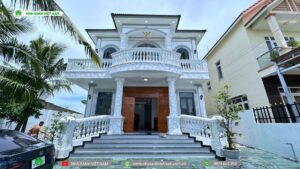 Hình hoàn thiện Biệt thự 2 tầng mái Nhật 9x16m Tân Cổ Điển - view 1