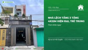 Nhà phố 3 tầng 4x22m