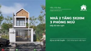 Nhà 2 tầng 5x20m 3 phòng ngủ đầy đủ tiện nghi