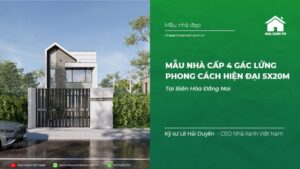 nhà cấp 4 gác lửng hiện đại 5x20m