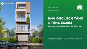Nhà ống Lệch tầng 4 tầng 5x20m đơn giản hiện đại