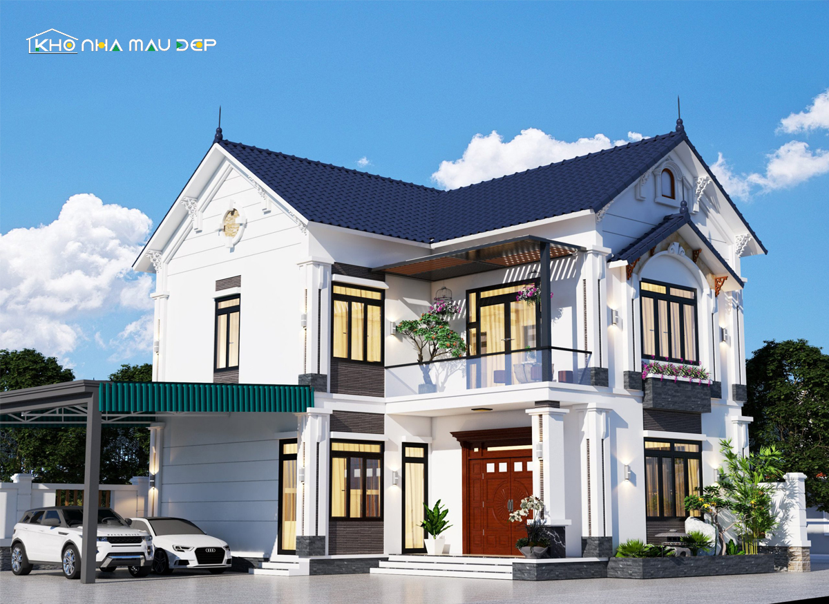 6+ Mẫu nhà 2 tầng mái Thái 500 triệu đẹp được yêu thích thất 8 Mẫu nhà 2 tầng mái Thái 500 triệu có tích hợp gara bên hông nhà