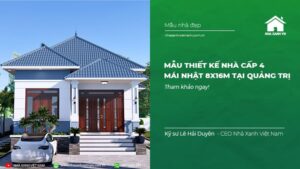 Mẫu thiết kế nhà cấp 4 mái Nhật 8x16m tại Quảng Trị
