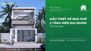 Mẫu thiết kế nhà phố 2 tầng 5x20m