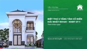 BIỆT THỰ 2 TẦNG MÁI NHẬT 8X14M