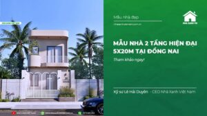 Mẫu nhà 2 tầng hiện đại 5x20m tại Đồng Nai