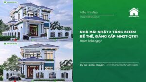 Nhà Mái Nhật 2 tầng 8x13m Bề Thế, Đẳng cấp MN2T-QT01