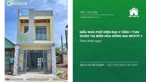 Mẫu nhà phố hiện đại 2 tầng 1 tum 5x15m tại Biên Hòa Đồng Nai NP2T1T-1