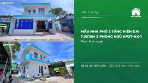 Hình ảnh hoàn thiện mẫu nhà 2 tầng 5x10m