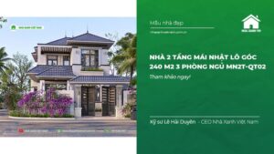 Nhà 2 tầng mái Nhật lô góc 240 m2 3 phòng ngủ