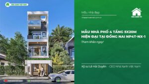 Mẫu nhà phố 4 tầng 5x20m hiện đại tại Đồng Nai NP4T-NX-1