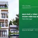Mẫu nhà phố 4 tầng 7 phòng ngủ 5x20m hiện đại NP4T-NX-6 60 nhà phố 4 tầng 7 phòng ngủ 5x20m