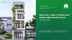 nhà phố 4 tầng 7 phòng ngủ 5x20m