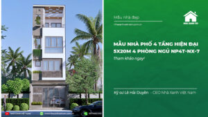 Mẫu nhà phố 4 tầng hiện đại 5x20m 4 phòng ngủ NP4T-NX-7