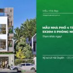 Mẫu nhà phố 4 tầng mái bằng 5x20m 5 phòng ngủ - NP4T-NX-5 61 Mẫu nhà phố đẹp hiện đại 5x20m 4 tầng