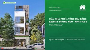 Mẫu nhà phố đẹp hiện đại 5x20m 4 tầng